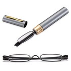 Compact Reading Glasses With Plastic Tube Case Men Women Spring Hinge Reader