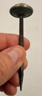 Antique Victorian Sulfide Glass Metal Picture Hanging Nail 1  Round X 3 5  Long