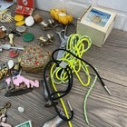 Huge Junk Drawer Lot  Vintage Items  Buckles  Coins Pins  Toys Watches