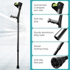 Forearm Crutches For Adults Adjustable  Portable Foldable With Arm Strap  2 Pcs 