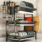 3-tier Dish Drying Rack Kitchen Counter Dish Drainer Knife Holder Cutting Board