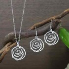 Tribal Elegance   Spiral Charm Unique Vintage Necklace Earrings Set