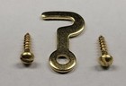1  Inch Small Brass Plated Steel Hook Catch Latch Antique Kitchen Vintage Retro