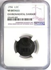 1794 Liberty Cap Flowing Hair Half Cent 1 2c - Ngc Vf Details - Rare Coin 
