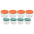 Pyrex  4  7202    4  7200 Bowls With  4  7202-pc Green    4  7200-pc Orange Lids