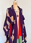 Antique 20 s Taish   Era Japanese Silk Kimono Robe Coat Art Deco Floral Geometric