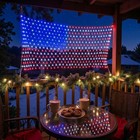 American Flag String Lights  Waterproof Led Flag Net Light  With 420 Super Brigh