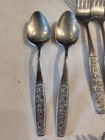 Vintage Floral Pattern Stainless Steel Silverware Japan Rosette Lot Of 19 Pieces