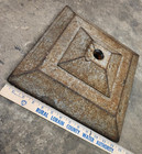Vintage Cast Iron Sign Base Lollipop Gumball Curb Oil Fan 12-1 2  Sq   50 