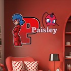 Miraculous Ladybug Wall Decal   Custom Name   Initial I Nursery Wall Decal