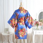 Womens Flower Kimono Bridesmaid Robes Bridal Bath Robe Silk Sexy V-neck Bathrobe