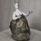 18th C  Style Porcelain Figurine Half Doll Art Nouveau Lampshade Pin Cushion