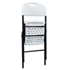 4-8 Pcs Commercial Contoured Folding Chairs Set Steel Frame Plastic Seat White