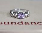 Sundance Catalog Sterling Silver Amethyst Embellished Band Ring Sz 7