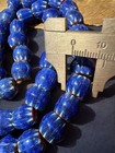 Vintage Blue Chevron Glass Beads Necklace nepal Beads trade Beads