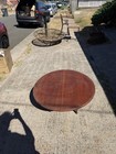 Handmade Vintage Rustic Country Farmhouse Amish Round Maple Wood Coffee Table