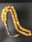 Antique Miscky Butter Scotch Yellow Amber Bakelite Islamic  Prayer 33 Beads 67g