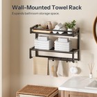 3-tier Towel Rack For Bathroom  Wall-mounted Towel Bar With 6 Hooks