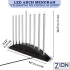 Zion Judaica Large Led Electric Hanukkah Menorah-classic Black   Silver Arch