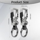 2 Pack Heavy Duty Metal Keychains Opener Clip Car Key Chains With 2 Black Grey