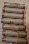1909-1958 Unsearched By Me  Estate  Wheat Penny Rolls  50 Wheat Pennies Per Roll
