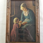 Vintage Carved Wood Frame On Stand Picture Mother   Child Bernard Pothast