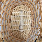 Woven Wicker Basket Unisex Large Natural Tan Oval With Handles Cottagecore