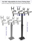 Premium Aluminum Boat Rod Holder - 360   Rotating Fishing Rack For 4 Rods  Adjust
