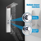 Shower Panel Tower System Stainless Steel 4-function Faucet Led Rain waterfall