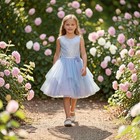 Girls Formal Dress Size 8 Blue   Purple Glittery Sequins Cap Sleeves Gorgeous 