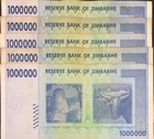 Zimbabwe 1 Million Dollars X Five  5 Pc  Banknotes Aa ab 2008 Authentic Currency