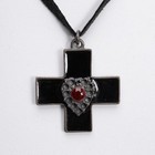 Jean Paul Gaultier Cross Heart Stone Necklace k-153951 