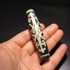 Tibetan Buddhism Old Agate Dzi  Multiple Totems Bead Pendant J0629