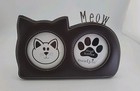 Mud Pie Mud Kitties Black Leather Cat Shaped  2 Slot Photo Picture Frame 8   5 5 