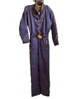 Vintage Ski Suit Snowsuit Women 10 Couloir Snow Jumpsuit Blue Gold Hardware Hood