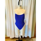 Vintage Polka Dot One Piece Swimsuit  Royal Blue  Size 7 8