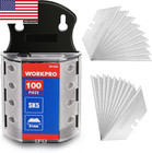 50-pack Utility Knife Blades With Dispenser  Sk5 Steel Box Cutter  Standard Blad