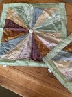 Vintage Dresden Plate Pattern Pillow Cases Shams Covers Silk Rayon Set 2 Read