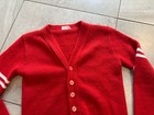 Vintage Sears 1950s Red Letterman Cardigan Varsity Sweater Children s Youth 6-6x