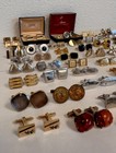 Vintage Mens Cuff Links Huge Lot Mixed Metals Sets Hickok Anson Swank   More