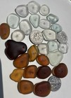 27 Center top Drilled  Genuine Seaglass Gems  Browns  Whites