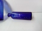 Cobalt Blue Glass Bottles Small 3 Oz Poison   Walfox Brand Vintage Old Jars