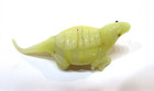 Vintage 1960s Japan Miniature 1x3 Yellow Glass Reptile Turtle Lizard Dinosaur  