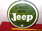 Vintage  11  3 4 In Jeep 4 Wheel Drive Vehicles Adv  Sign Heavy Metal - 936 D