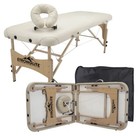 Stronglite Portable Foldable Wood Massage Table W  Carrying Case  Beige