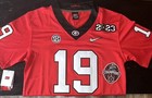 Brock Bowers Georgia Red Jersey Bulldogs Playoff Patch Stitched 19 All Sizes Nwt