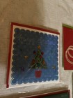 Papyrus Lot Of 6 Christmas Holiday Cards  Sparkle Embellished Tree 3d Pretty