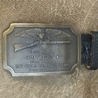 Indiana Metal 1977 Belt Buckle -  i ll Give Up My Gun When They Pry It     - Nos