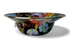 Mackenzie-childs Black Flower Market 12  Serving Bowl New No Box