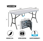 Lifetime 5 Foot Rectangle Fold-in-half Table  Indoor outdoor Essential  Gray